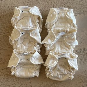 Esembly Size 1 organic cotton inserts 7-17lbs cloth diapers 6pc EUC